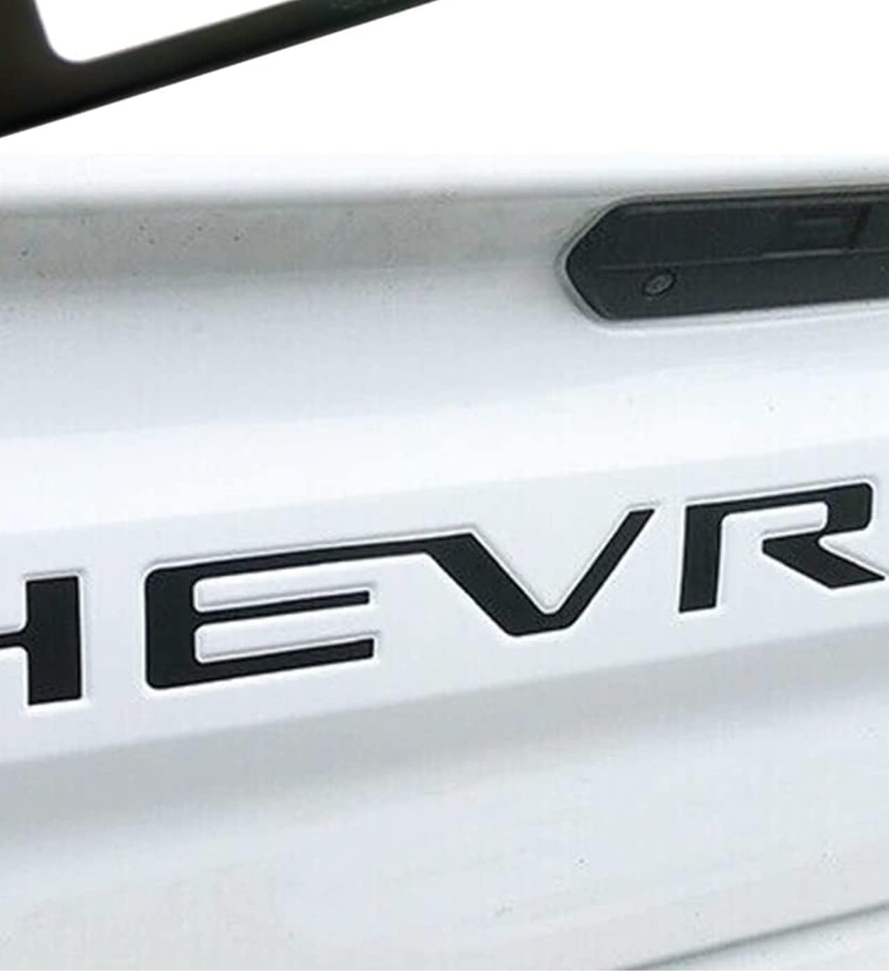 Tailgate Letters Compatible with Silverado 2019 2020 2021 2022 2023 2024 2025 2026 3D Raised Adhesive Insert Letter Emblem - Matte Black