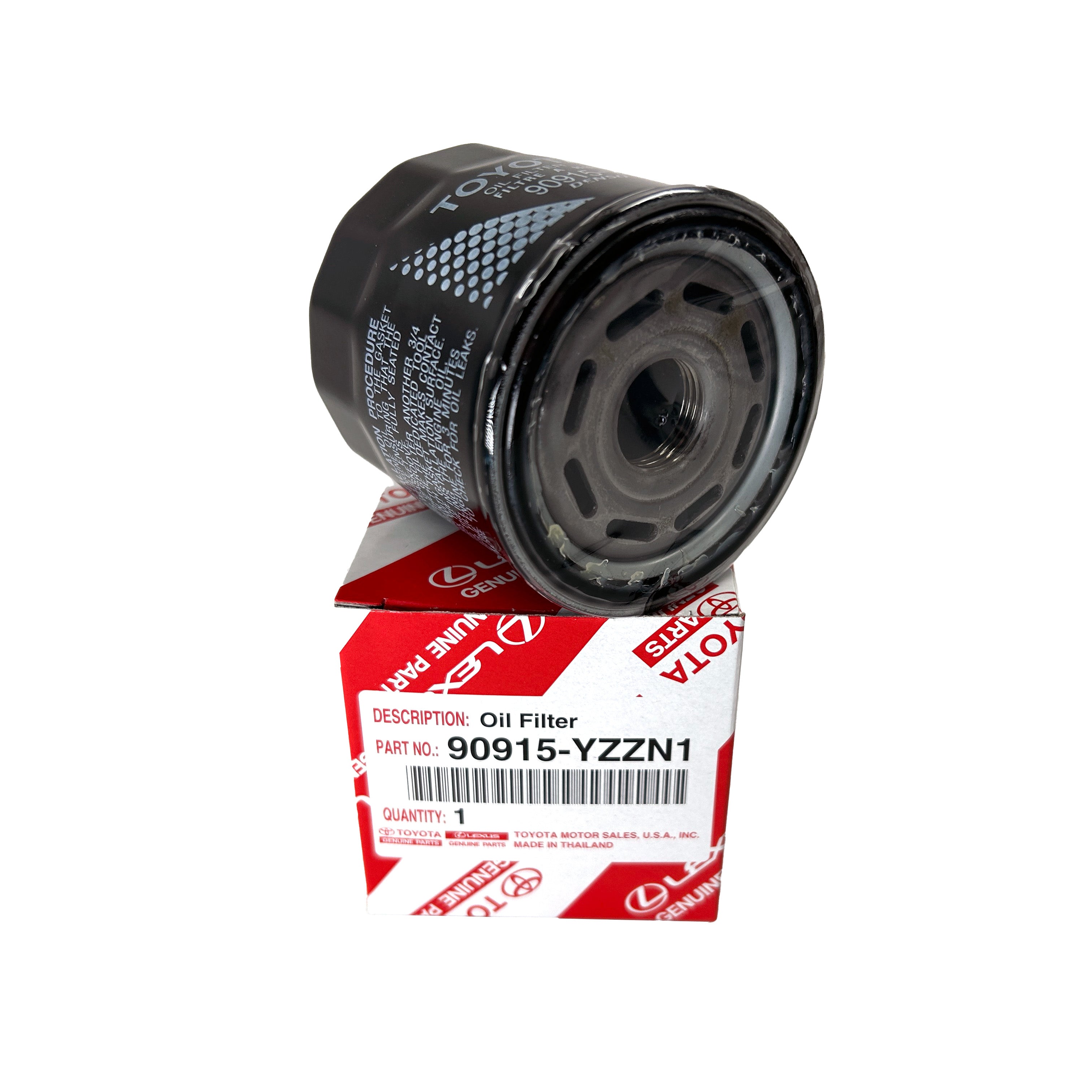 Genuine Toyota 90915-YZZN1 / 90915-YZZF2 Oil Filter with Drain Plug Washers (3 Pack)